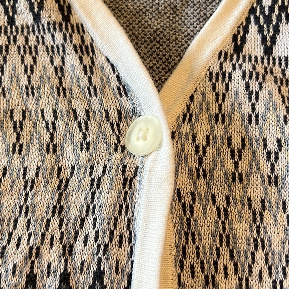 PENDLETON ONE‎ BUTTON Classic & Trendy Boho Blue Geometric Cardigan - Picture 4 of 6